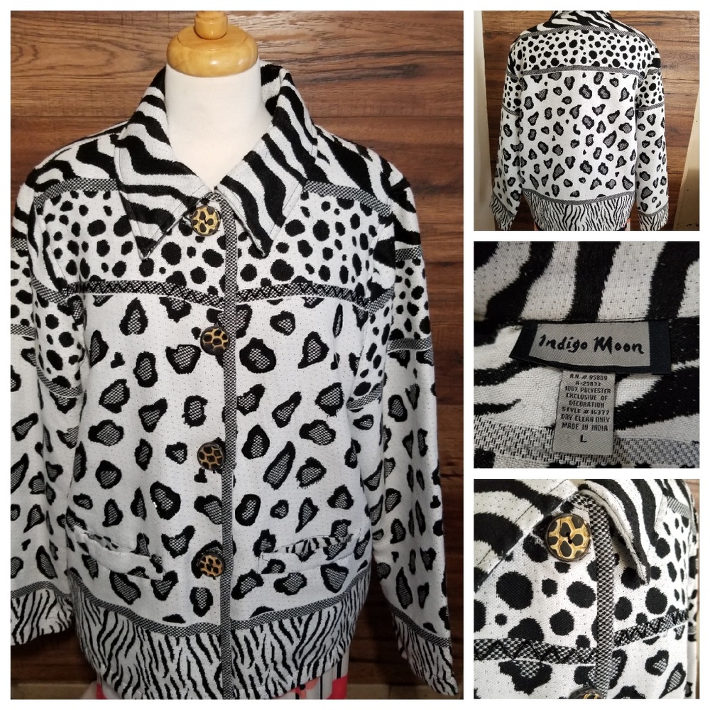 Indigo Moon Animal Print Jacket Large